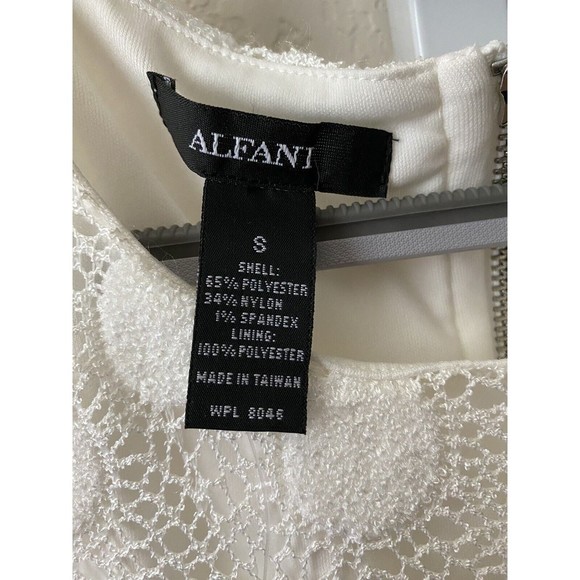 Alfani Dress Polka Dot Lace Overlay Midi Soft White Size Small - Picture 3 of 7